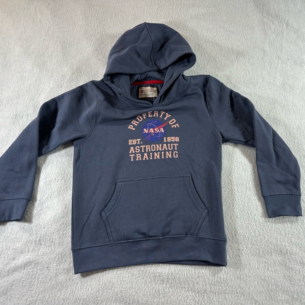 Property of NASA Astronaut Training Hoodie Blue KIDS Large Red Canoe